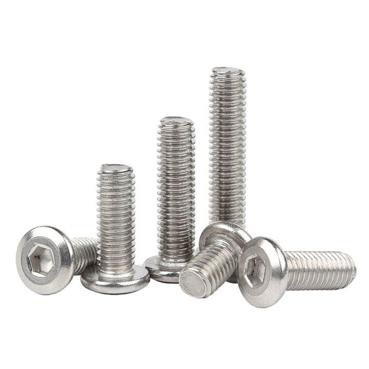 haotao-hardware-1-2-5pcs-m6-m8-m10-m12แบนหัว-a2-304สแตนเลส-chamfered-สกรูหกเหลี่ยม