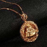 ZZOOI Trendy Buddhism Jewelry for Women Gold Color Maitreya Buddha Pendant Necklace Bless Jewelry