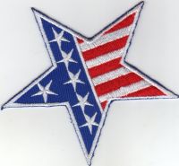 iron on patch Embroidery Star Sprengle  USA America 7x4 cm ชัยชนะ สหรัฐอเมริกา ตัวรีด เย็บติดผ้าประเทศไทย โลโก้ปัก มีกาวสำหรับรีด ตกแต่งเสื้อผ้า