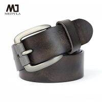 MEDYLA Mens Leather Belt Vintage Pin Buckle Natural Skin Waistband Strap Jeans Belt For Male Cowhide Belt Delivery In 24 Hours Belts