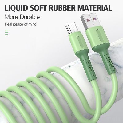 Micro USB Cable 3A Fast Charging Liquid Soft Silicone Cable For Samsung galaxy Android Mobile Phone Micro usb Charge Data Cord Wall Chargers