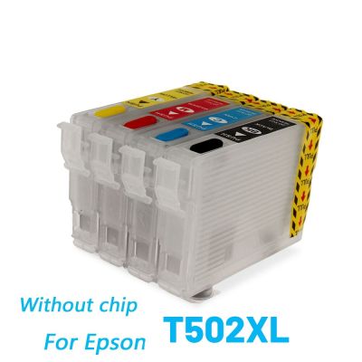 T502 502XL Refillable Ink Cartridge No Chip For Epson XP-5100 XP-5105 WF-2860 WF-2865 XP5100 5105 2860 2865 Printers Ink Cartridges