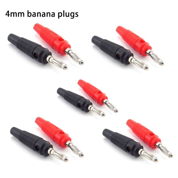 4มม-กล้วยปลั๊กลำโพงวิทยุเชื่อมต่อแอมป์ตัวปิดลำโพงด้านหลัง4มม-กล้วยปลั๊กแจ็คกล้วยสำหรับข้อต่อสายสีแดงและสีดำ
