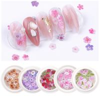 ┋◘ 50Pcs/Box Nail Decoration Flower Ultra-thin Wood Pulp Patch DIY Mixed Color Small Daisy Rose Nail Art Accessories