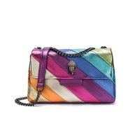 Rainbow Handbag Patchwork Crossbody Bags For Women Brand Designer Fashion Trend Handbag PU Shoulder Bag