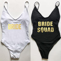 2021Bachelor Party 2021 New One Piece Swimsuit BRIDE SQUAD Swimwear Women Bikini Summer Bathing Suit Sexy Pad maillot de bain femme