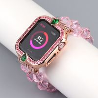 ZZOOI Bling Crystal Bumper For Apple Watch Cover 44mm 40mm Diamond Full Protect Metal Shell For iWatch Series 6 SE 5 4 Case Myl-16bk