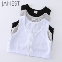 HOT”3 X Janest เสื้อฤดูร้อนยืดหยุ่น Camisoles คอร์เซ็ตแบบสั้นระบายอากาศตาข่ายซิปนักเรียนด้านหน้าแบนตาข่าย Tomboy Binder ตาข่ายเสื้อรัดรูป3ชิ้นชุด (สีดำสีขาวสีเทา)