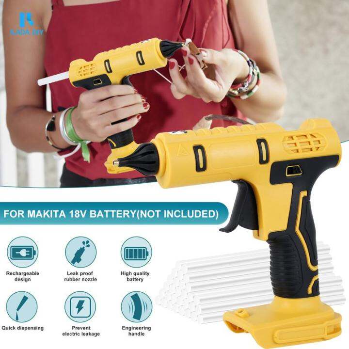 Cordless Hot Melt Glue Machine with 20 Glue Sticks and Insulated Copper