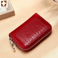 Rfid Safe Anti-theft Smart Business Card Holderthin Id Cards Holder woman Solid Genuine Leather cow Bank Credit Business Purse Card Holders