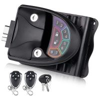 Black Upgraded RV Door Lock Fit 2.75X3.75 Inch Hole Lock With Key And Remote For Travel Trailer Camper