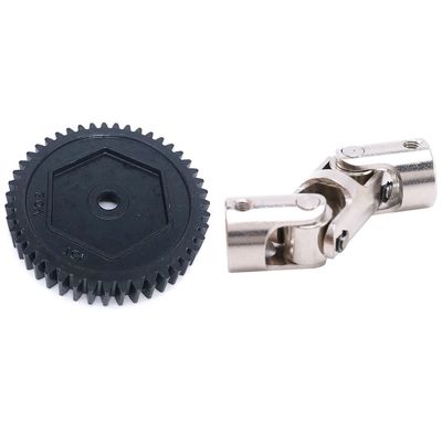 1Set Rc Double Universal Joint Cardan Joint Gimbal Couplings With Screw5X5mm amp; 1X Metal Spur Gear 45T 0.8M(32P) 8053