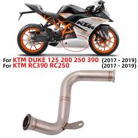 ♕✓ ✓ ลื่นบนสำหรับ KTM ดยุค390 250 200 125 RC390 RC250 2017 2018 2019 2020ท่อไอเสียมอเตอร์ไซค์ท่อเชื่อมกลางท่อไอเสียหลบหนี Moto