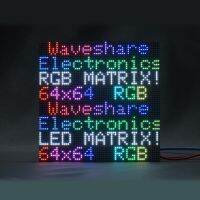 Encounteryou แผงเมตริกซ์ LED Waveshare RGB แบบ Full-Color,ระยะพิทช์3มม.,64X64พิกเซล,ปรับความสว่างได้