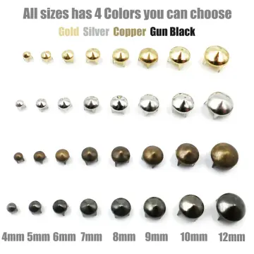 100pcs/set Silver Gold Cone Studs And Spikes DIY Craft Cool Punk Garment  Rivets For Clothes