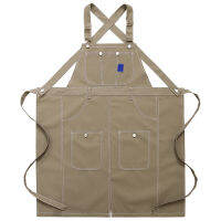 2021 Adjustable Professional Grade Chef Apron for Kitchen BBQ Tool Pockets Woman Man Canvas Bib Quick Release Buckle M to XL