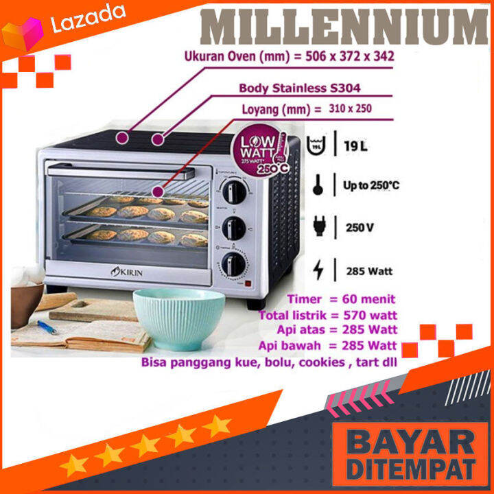 KIRIN KBO 190LW (LOW WATT) Oven Listrik Kirin Berkapasitas 19 liter