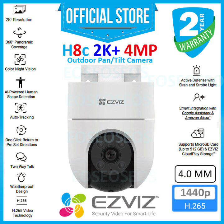 EZVIZ H8c 2K+ 1440p (4MP) AI Human / Vehicle Shape Detection , Smart ...