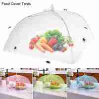 White Square Foldable Washable Mesh Food Cover Table Cover Vegetable Cover D5K0
