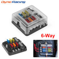 6 Way ฟิวส์ใบมีดอัตโนมัติกล่องใส่บล็อกพร้อมไฟแสดงสถานะ LED สำหรับรถยนต์12V 32V