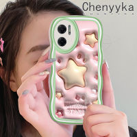 เคส Chenyyka สำหรับ Xiaomi MI Xiaomi MI Redmi 10 5G Note 11E 5G Redmi 11 Prime 3D การ์ตูนดาวส่องแสงแฟชั่นคลื่นขอบเคสโทรศัพท์แบบใสที่มีสีสันปลอกซิลิโคนนิ่มป้องกันเลนส์กล้องเคสโปร่งใสกันกระแทก