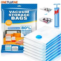 1/5/10pc Vacuum Storage Bagsfor BeddingPillowsTowelClothes Space Saver ​Travel Storage BagWith Hand-PumpVacuum Bag Package