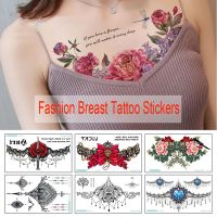 【YF】 Fashion Breast Tattoo Stickers Waterproof Temporary Sketch Flower Simple Sternum Stick Women