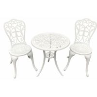 Table+2 chairs, outdoor/indoor , white