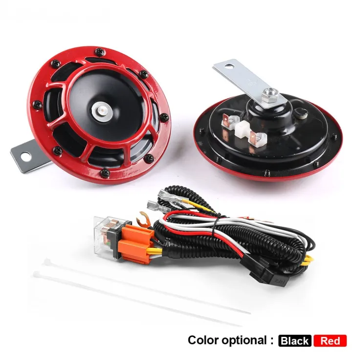 12v 115db Hella Super Loud Compact Electric Blast Tone Air Horn With Wiring Harness Relay Kit