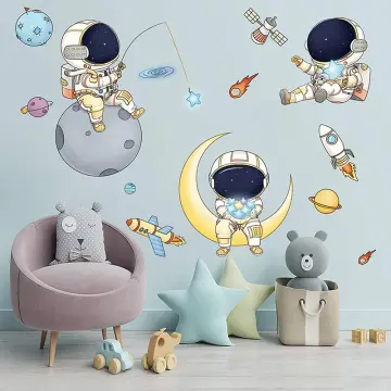 Glow in The Dark Stars for Ceiling, 3D Glowing Star Removable Self-Adhesive Wall Decals,Moon, Rocket and Planets Wall Stickers for Girls Boys Kids DIY