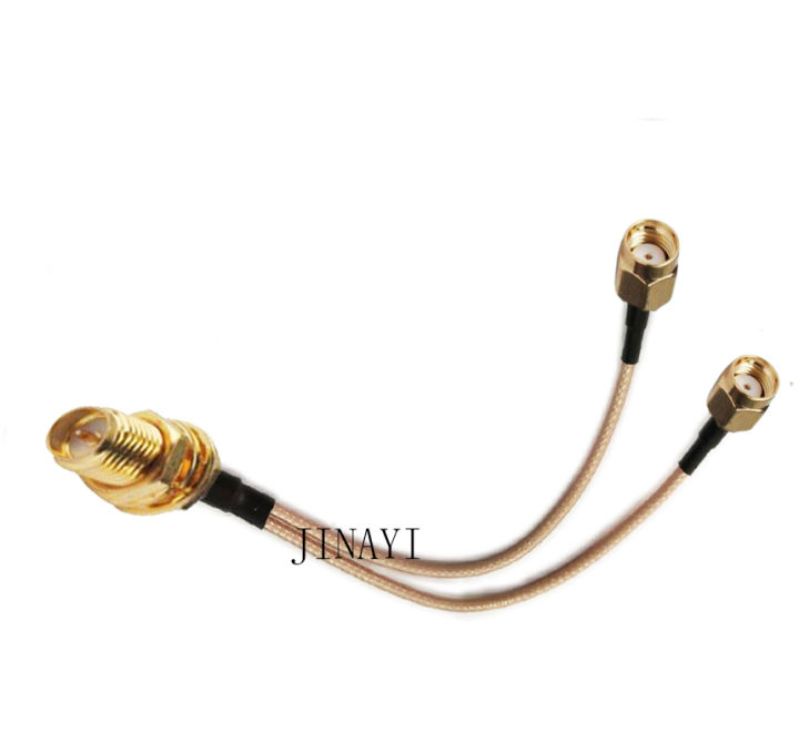 1pc RP-SMA Female Pin to 2 RP-SMA Male Connector RF RG316 Pigtail Y Splitter Extension Cable 10/15/20/30/50cm /1m