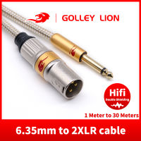 GOLLEY LION สายสัญญาณเสียง XLR ตัวผู้,ขนาด1/4นิ้ว6.35มม. โมโน TS สำหรับไมโครโฟน