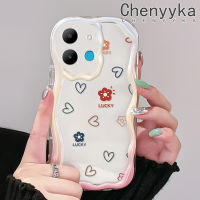 เคส Chenyyka สำหรับ Infinix Smart 6 HD Smart 6 Plus Smart 6 Plus 7เคสลายความรักและดอกไม้สวยงามแบบเรียบง่ายสีสันสดใสขอบคลื่นเนื้อครีมซิลิโคนอ่อนชัดเจนเคสโทรศัพท์โปร่งใสกันกระแทก