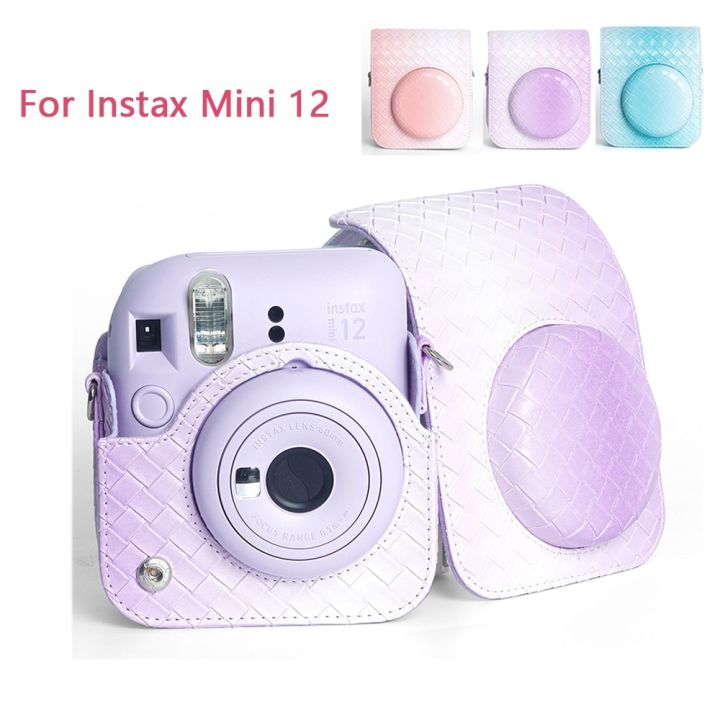 กระเป๋าสำหรับกล้องโพลารอยด์กล้อง-instax-mini-12-gradient-pu-เคสป้องกันกล้องปกอ่อนสำหรับ-instax-mini12กล้องถ่ายรูป