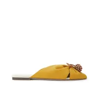 (Hot Sale)[Ready Stock] Charles and Keith New womens bow ball decorated cool flat shoes slippers