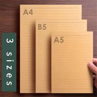 《   CYUCHEN KK 》50แผ่น A4/A5/B5วินเทจกระดาษคราฟท์ซองจดหมายลมเรียบง่ายแนวนอนต้นฉบับกระดาษ DIY บัญชีมือวัสดุฐาน