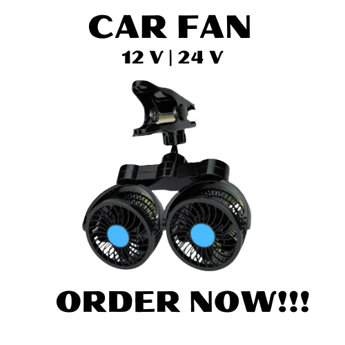 12V/24V Dual Double Head 360 All Round 12v /24vCar Fan Vehicle