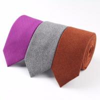 Soft Mens Fashion Diamond Check Artificial Wool Cotton Solid Skinny Ties Men Business Small Ties Designer Cravat Ties