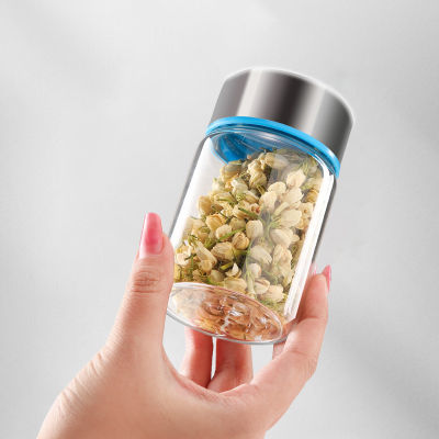 Glass Tea Storage Small Glass Bottle Jar With Lid Sealed Jar Food Grade Small Storage Bottle Transparent Household