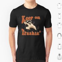 Keep On Trashin T Shirt Big Size 100% Cotton Raccoon Raccoons Trash Keep On Trashin Retro Cartoons Retro Cartoons Los Angeles