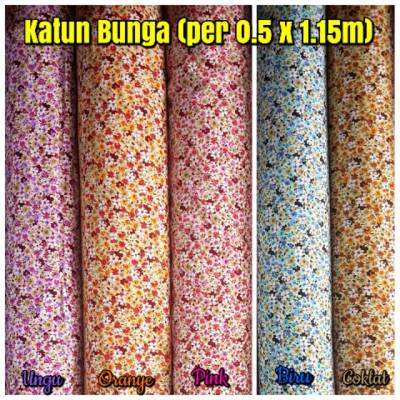 Flower Cotton Fabric (per 0.5x1.15m)