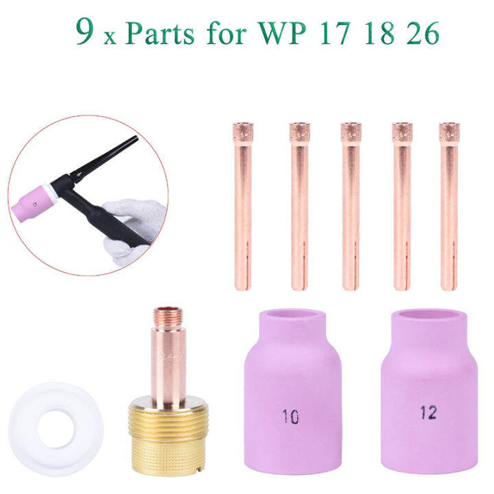 9pcs-tig-welding-torch-large-long-gas-lens-amp-alumina-cup-for-wp17-wp18-wp26-tig-collet-bodies-spares-kit-accessories