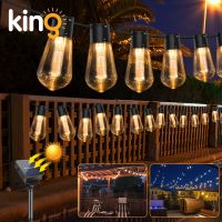 Solar Powered Outdoor Lights for Patio S14 LED Solar Christmas String Lights Waterproof with 4 Modes for Garden Backyard Decor