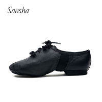 Sansha Unisex Lace-Up Jazz รองเท้าหนัง Neoprene Suede Split-Sole Cushioned Heel ผู้หญิงผู้ชาย Jazz Salsa Dance รองเท้า JS2LPI