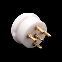 ;[-./ EIZZ B5 5Pin PTFE Tube Sockets For PX25 PX4 ML4  Plated Machined Brass Pins Hifi Audio Vintage Amplifier DIY Upgrade 2PCS