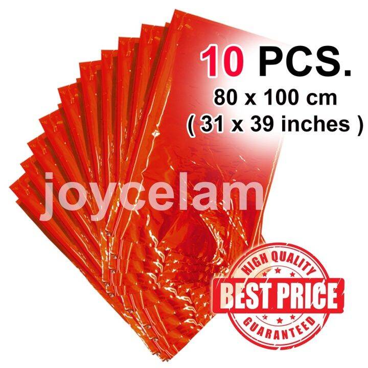 [Spot] 10 pcs. RED Cellophane Wrapper (For Yema Pastillas or Gift Wrap) Lazada PH