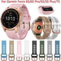 Quickfit 20มม. สำหรับ Garmin Fenix 6S Pro 5S Plus 7S Watchband สำหรับ Fenix 7S สร้อยข้อมือผู้หญิงลูกไม้ซิลิโคน Wirstband Instinct 2S