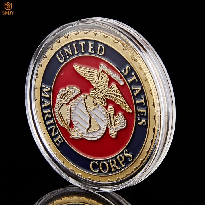 ของสะสมชุบทองเหรียญทองเคลือบทหารจำลองชุบทองนกอินทรีกองกำลังทหารเรือสหรัฐอเมริกาสำหรับเป็นของขวัญ