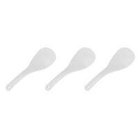 ▫ 3X Kitchen Dotted White Plastic Flat Rice Scoop Paddle Meal Spoon