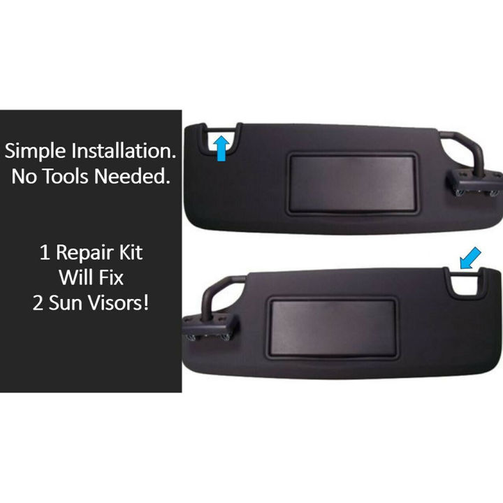 For Jeep Wrangler JK JKU Sun Visor Repair Kit Left & Right Side Sunvisor  Car Accessories 2 Plastic Bushings Applicator Gel